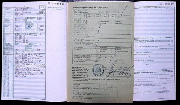 BMW E12 525, 1976 Original Classic Car Documents for Sale! - Image 4