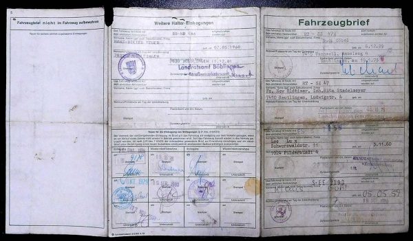 BMW E12 520, 1973 Original Classic Car Documents for Sale! - Image 2