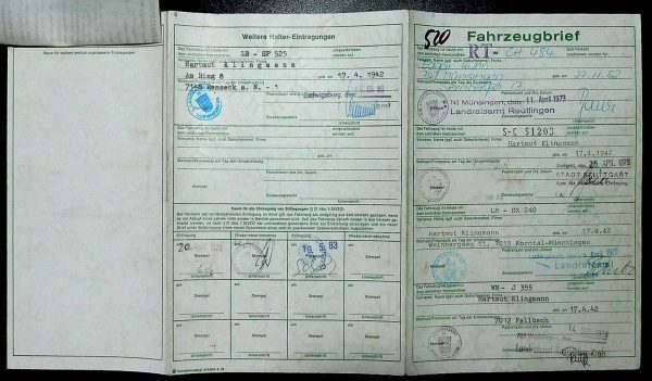 BMW E12 520, 1973 Original Classic Car Documents for Sale! - Image 2