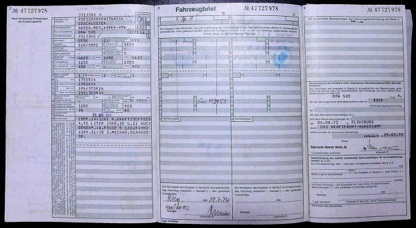 BMW E12 520, 1973 Original Classic Car Documents for Sale! - Image 4