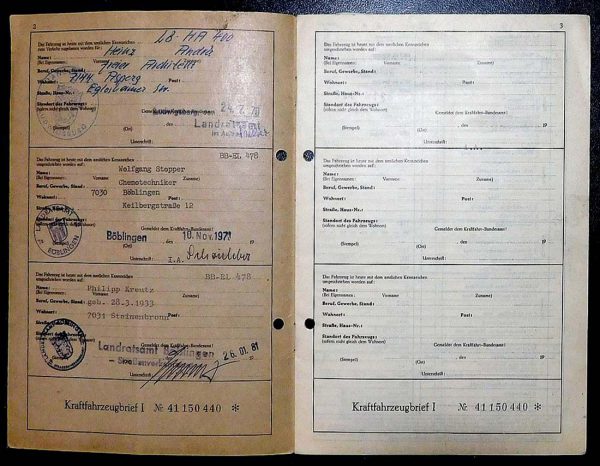 BMW E3 2800, 1970 Original Classic Car Documents for Sale! - Image 3