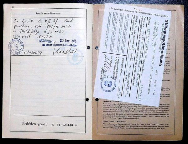 BMW E3 2800, 1970 Original Classic Car Documents for Sale! - Image 5