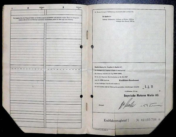 BMW 02 2002, 1971 Original Classic Car Documents for Sale! - Image 4