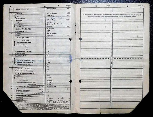 BMW 02 2002, 1971 Original Classic Car Documents for Sale! - Image 5
