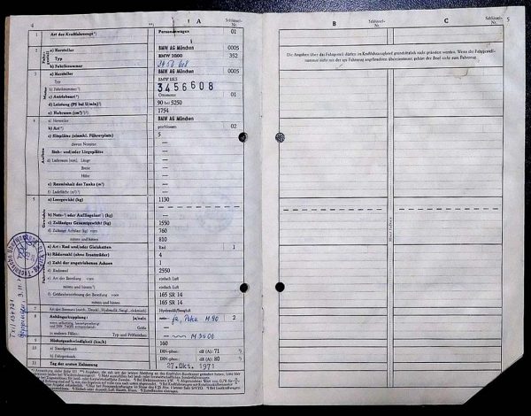 BMW  2000, 1971 Original Classic Car Documents for Sale! - Image 4