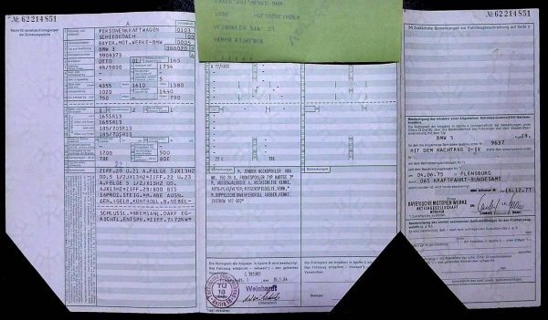 BMW E21 318, 1977 Original Classic Car Documents for Sale! - Image 3