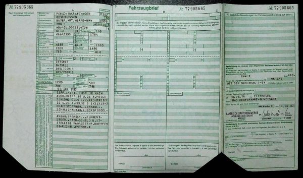 BMW E21 316, 1982 Original Classic Car Documents for Sale! - Image 3