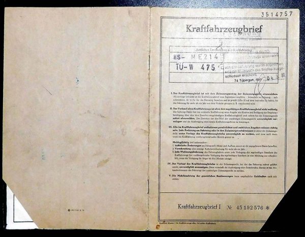 BMW 02 1802, 1972 Original Classic Car Documents for Sale! - Image 2
